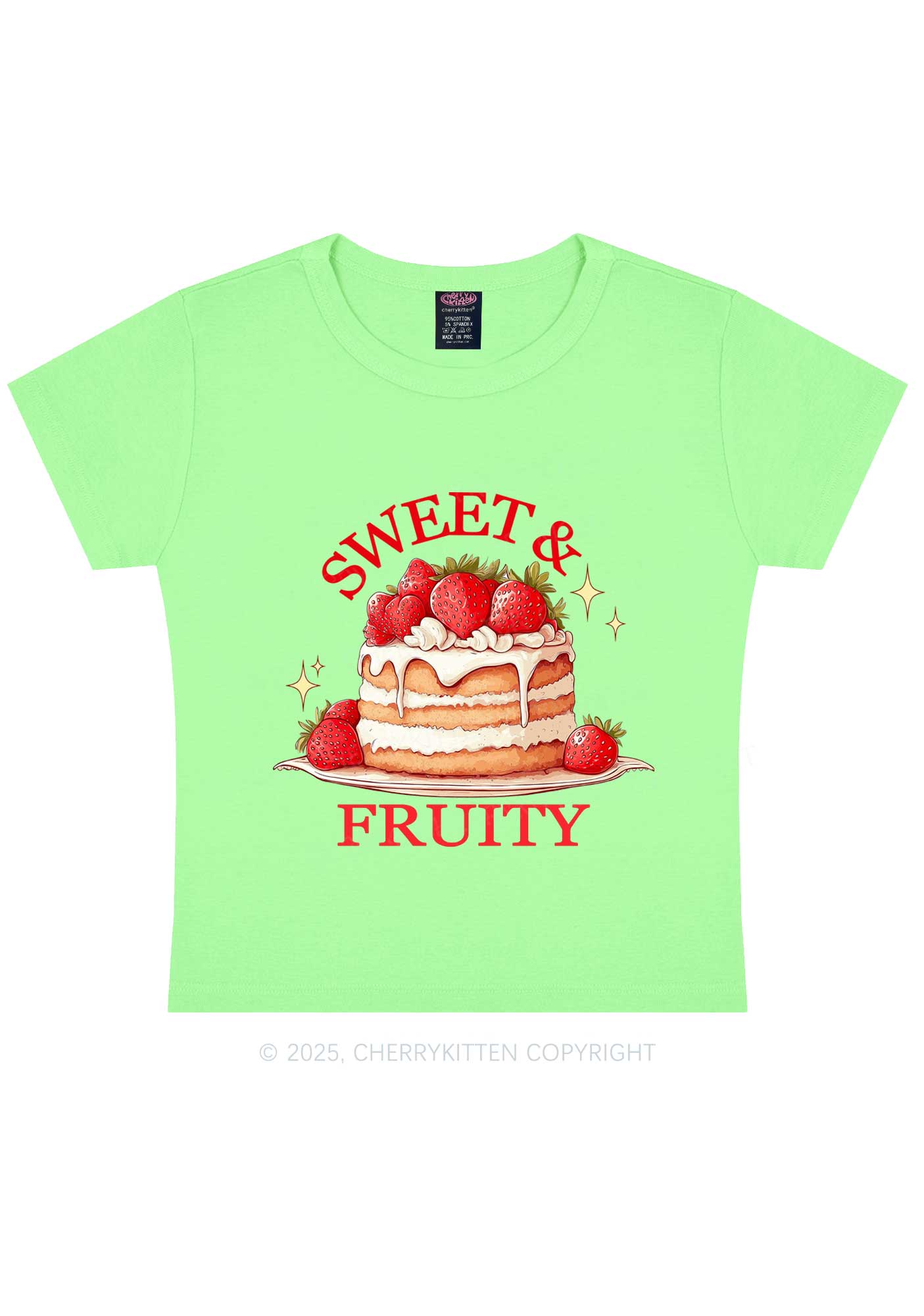 Sweet And Fruity Cake Y2K Baby Tee Cherrykitten