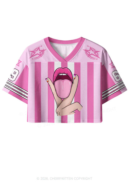 Lesbian Nails Lips Pride Y2K Crop Sport Jersey Shirts Cherrykitten