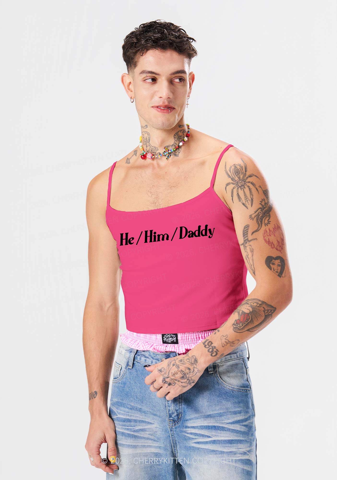 He Him Daddy Pride Y2K Spaghetti Strap Cami Cherrykitten