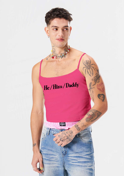 He Him Daddy Pride Y2K Spaghetti Strap Cami Cherrykitten