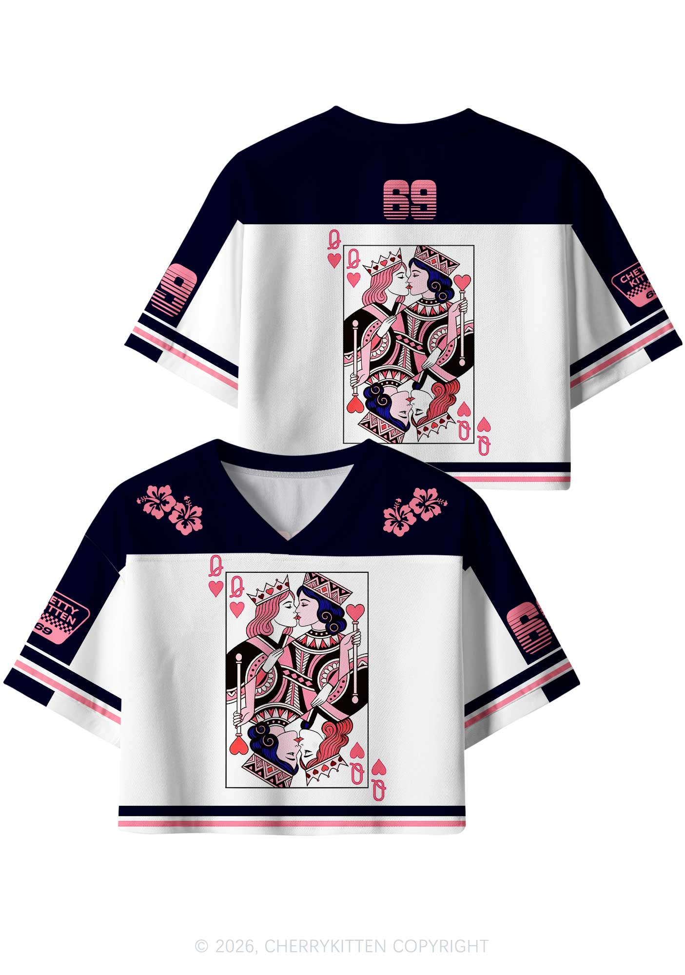Queens Kissing Pride Y2K Crop Sport Jersey Shirts Cherrykitten