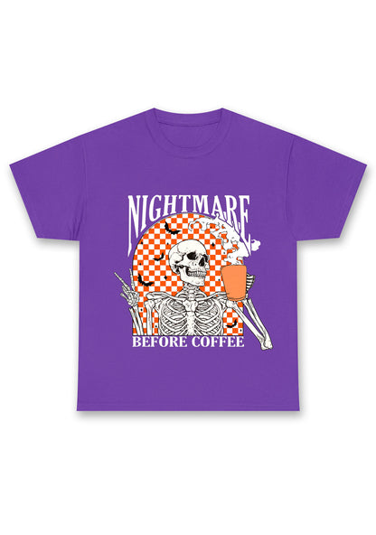 Halloween Nightmare Before Coffee Chunky Shirt