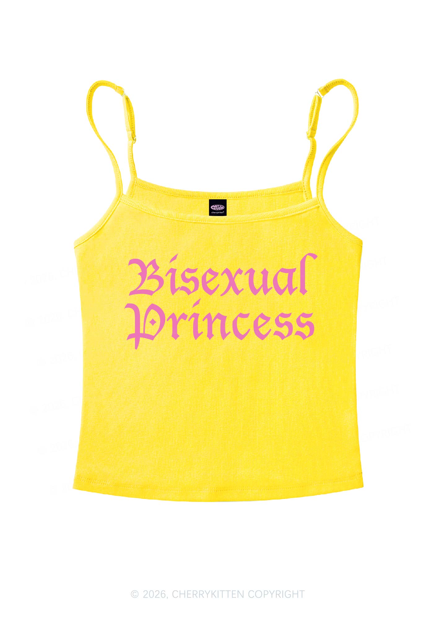 Bisexual Princess Pride Y2K Spaghetti Strap Cami Cherrykitten