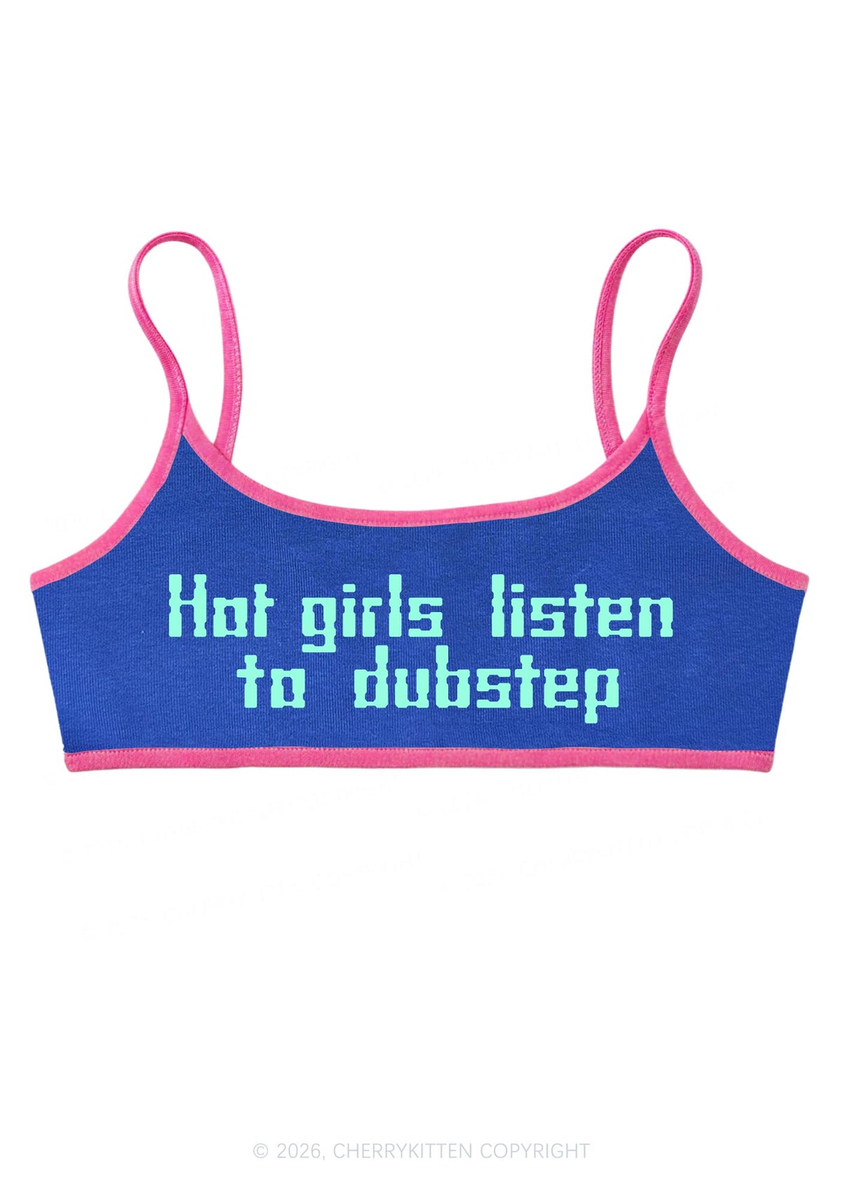 Hot Girls Listen Dubstep Y2K Super Crop Cami Cherrykitten