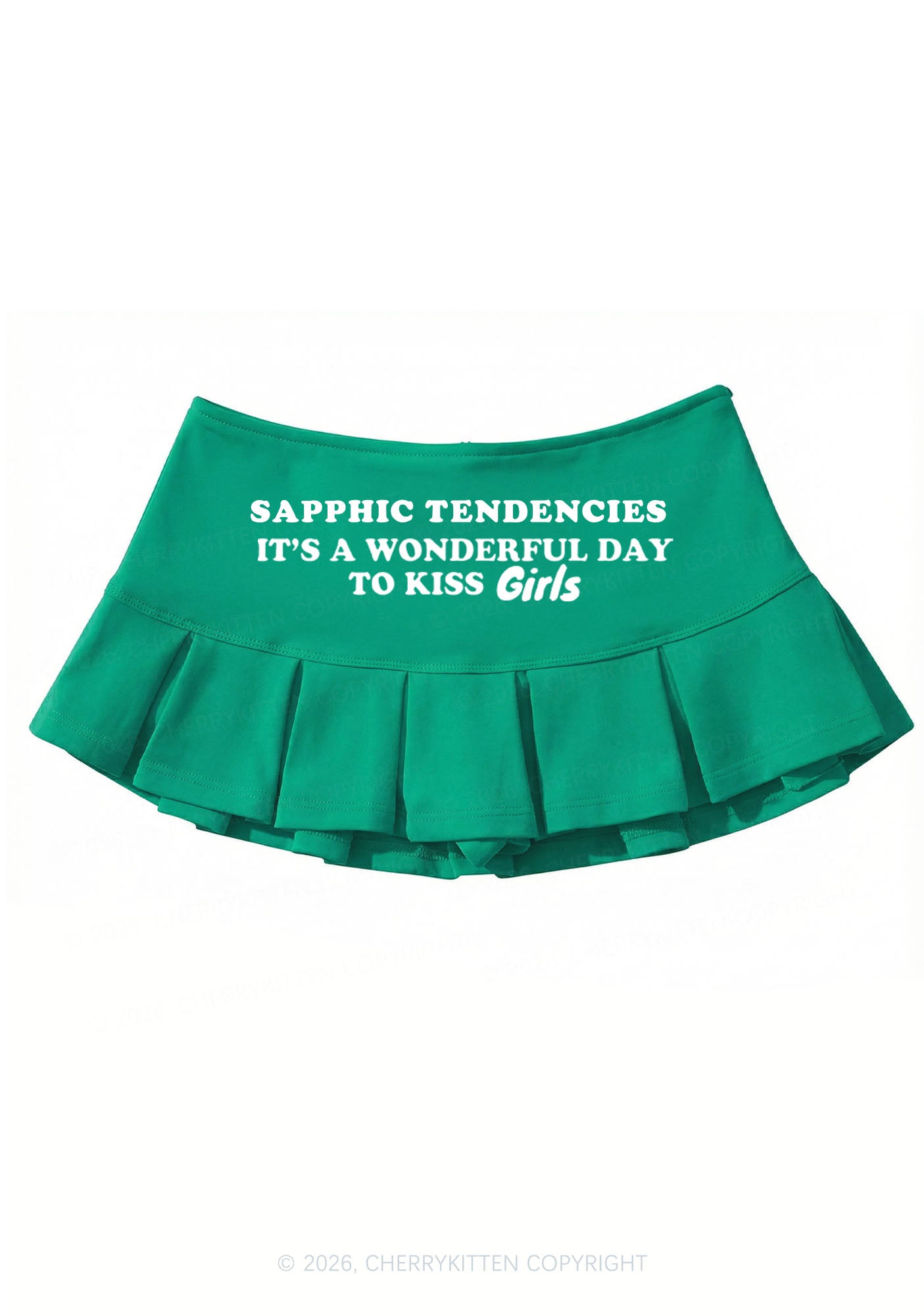 Wonderful Day To Kiss Girls Pride Y2K Mini Pleated Skirts Cherrykitten
