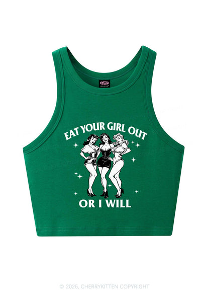 Eat Your Cowgirls Out Pride Y2K Crop Tank Top Cherrykitten