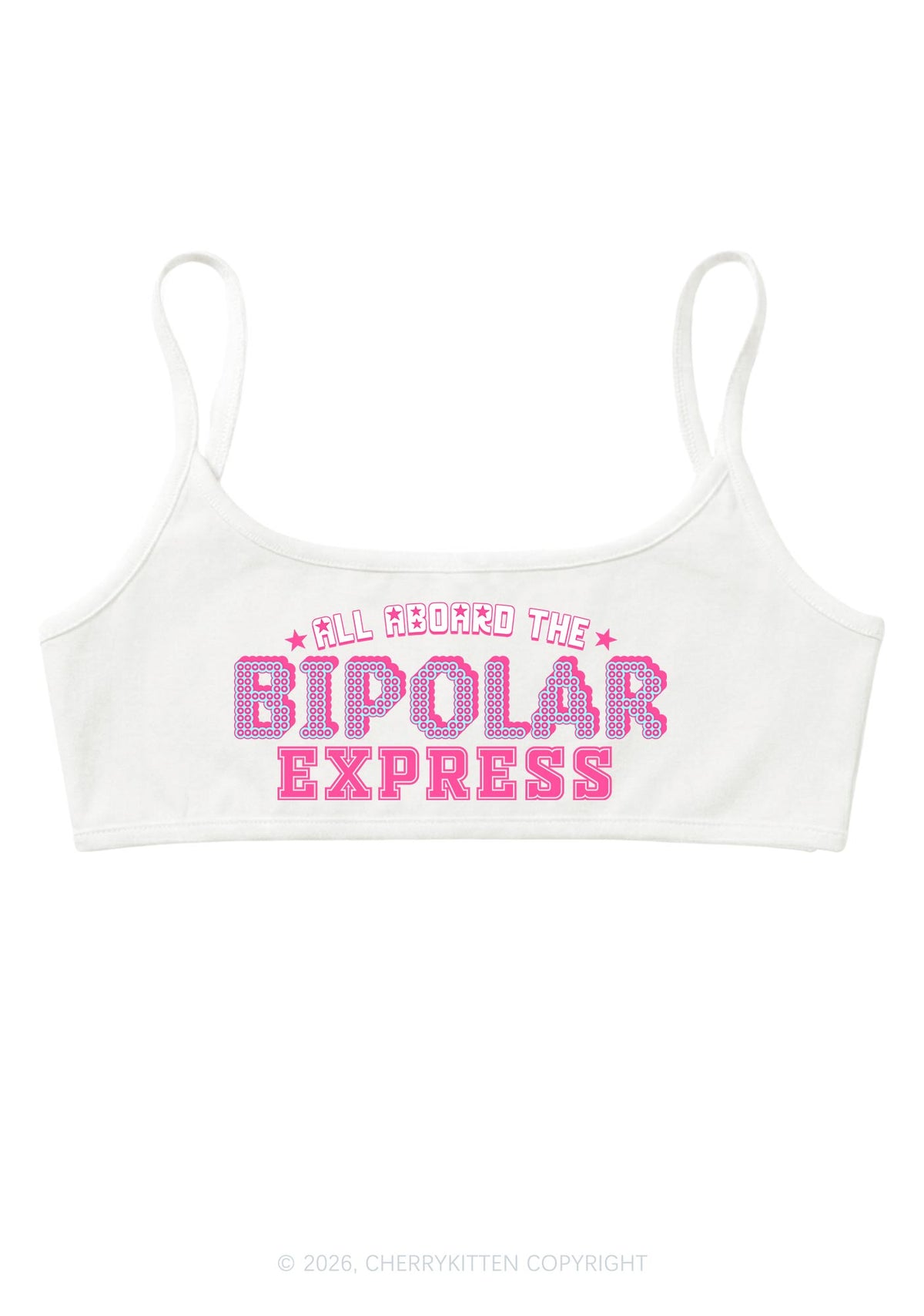 All Aboard The Bipolar Express Y2K Super Crop Cami Cherrykitten
