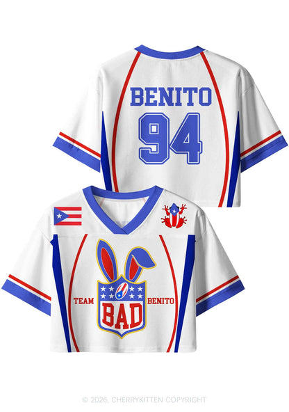 White Football Bunny Y2K Crop Sport Jersey Shirts Cherrykitten