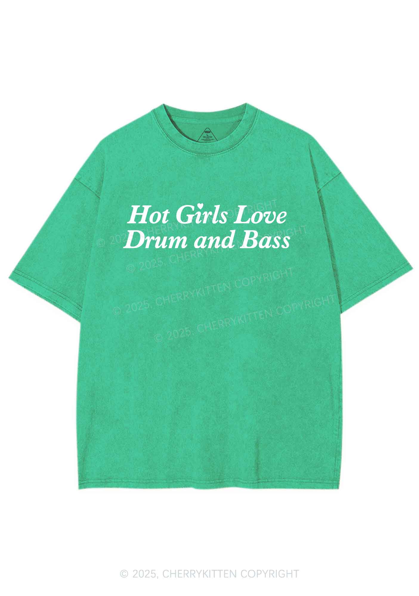 Hot Girls Love Drum And Bass Y2K Shirts Washed Tee Cherrykitten