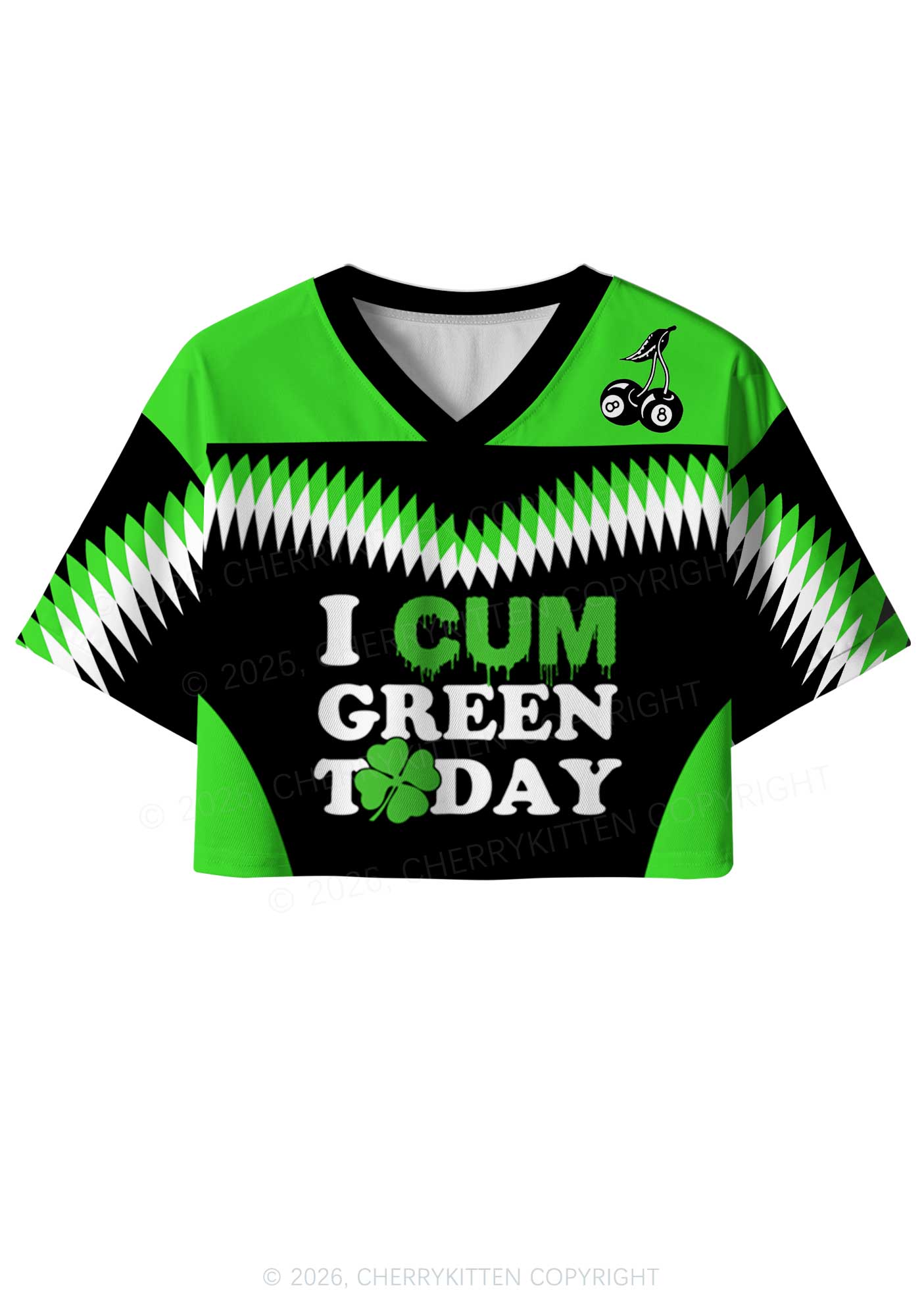 Custom I Cxm Green Today St Patricks Y2K Crop Sport Jersey Shirts Cherrykitten