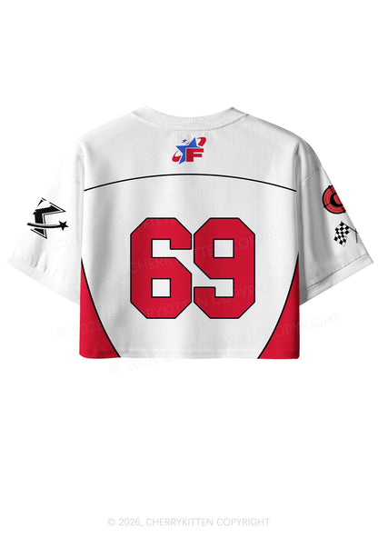 Red Faggot Star Pride Y2K Crop Sport Jersey Shirts Cherrykitten