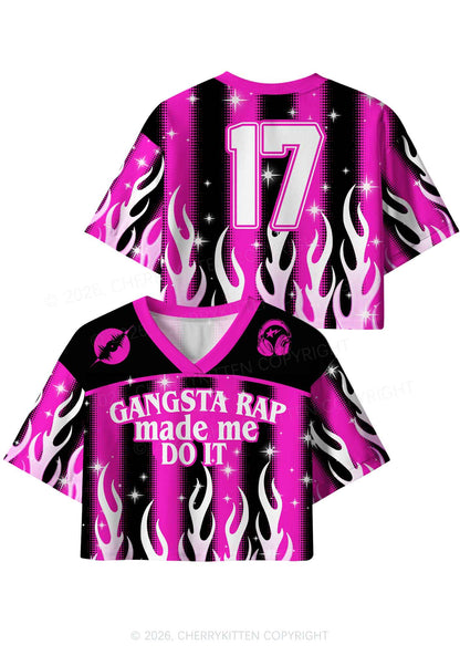 Gangsta Rap Made Me Do It Y2K Crop Sport Jersey Shirts Cherrykitten