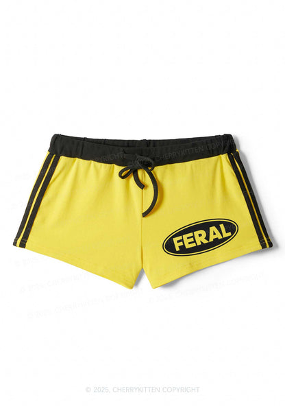 Feral Y2K Drawstring Mini Shorts Cherrykitten