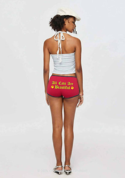 ACAB Cats Y2K Booty Shorts Cherrykitten