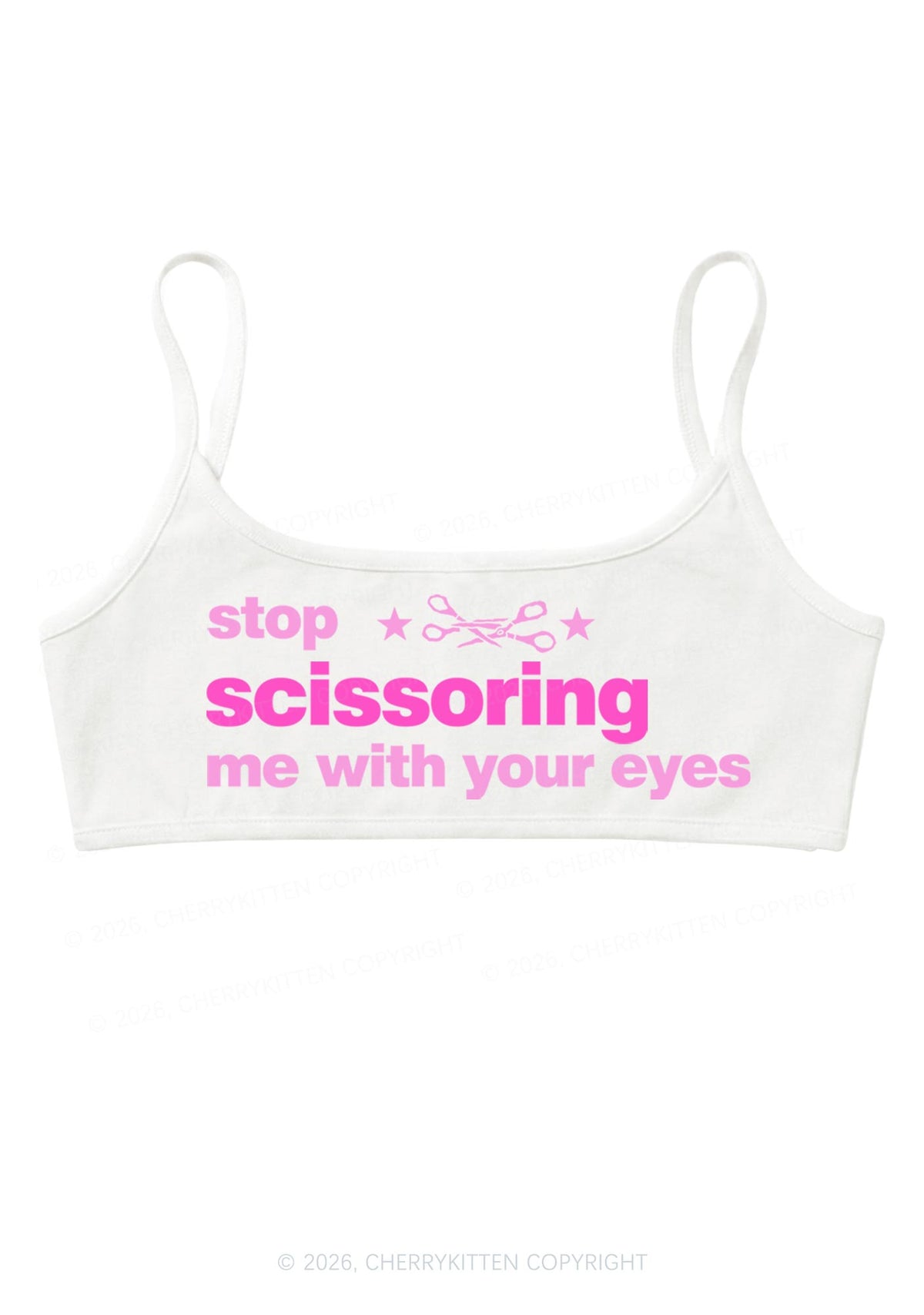Stop Scissoring Me Pride Y2K Super Crop Cami Cherrykitten