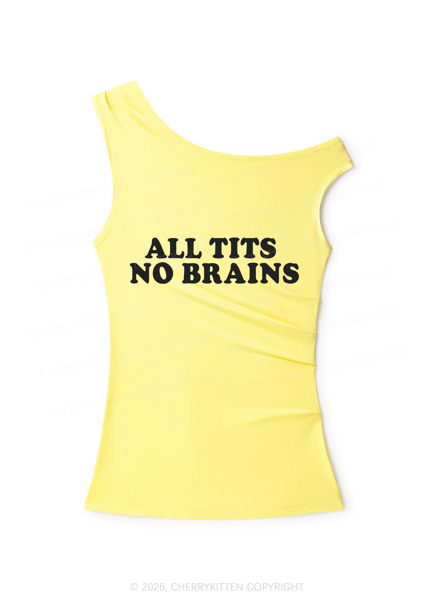 All Txts No Brains Y2K Off Shoulder Tank Top Cherrykitten