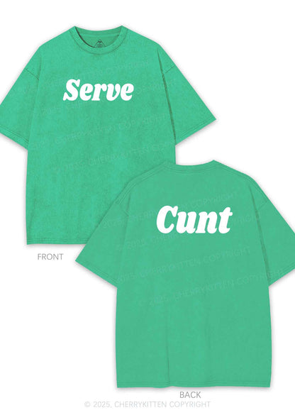 Serve Cxxt Two Sides Y2K Shirts Washed Tee Cherrykitten