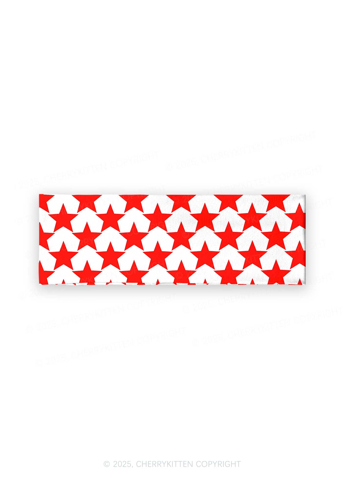 Hyper Red Stars Valentine's Day Y2K Print Headband Cherrykitten