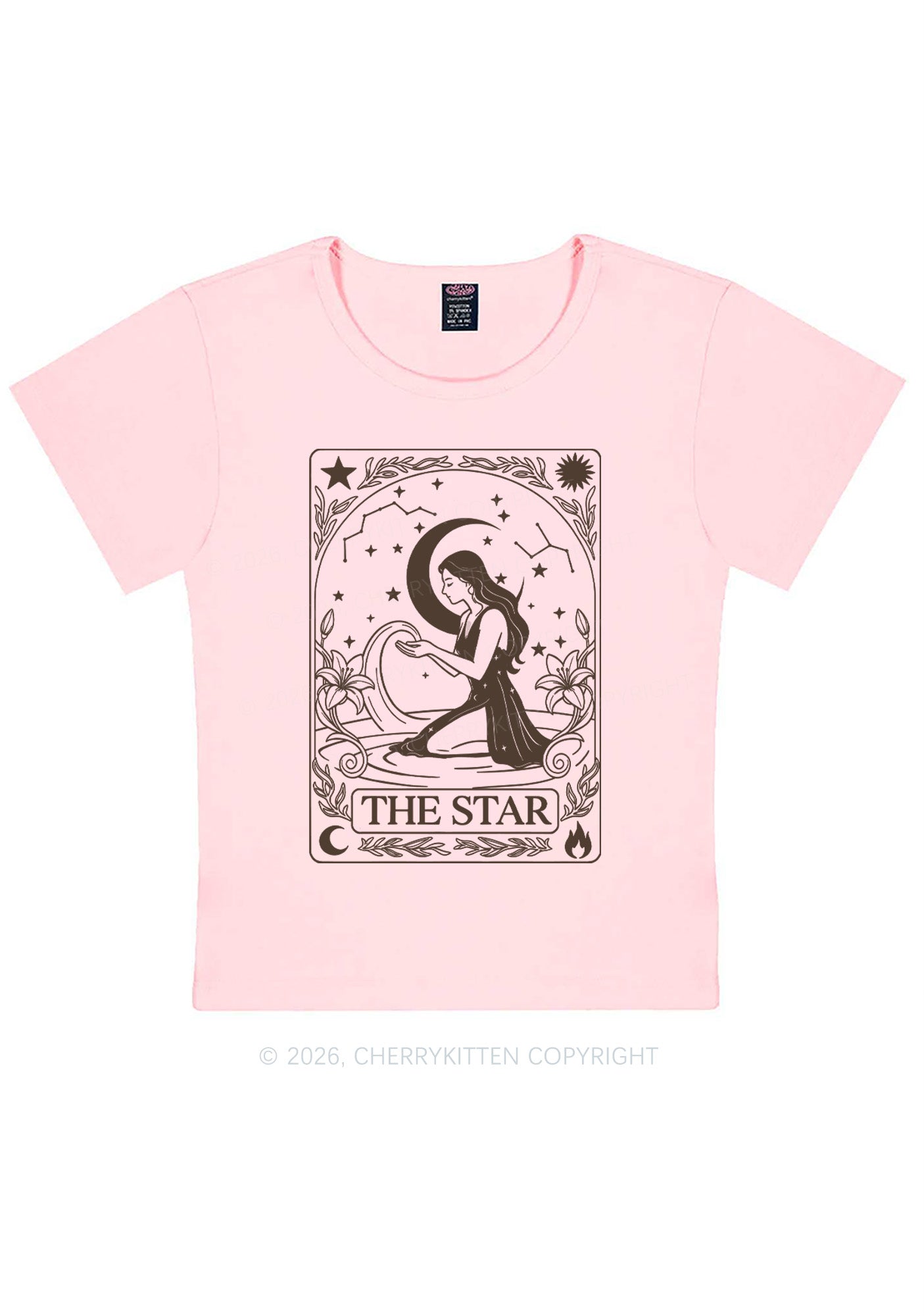 Halloween The Star Kneeling Woman Y2K Baby Tee Cherrykitten