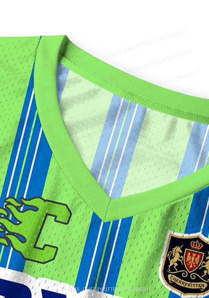 Custom Green DYKE Pride Y2K Sport Jersey Tank Cherrykitten