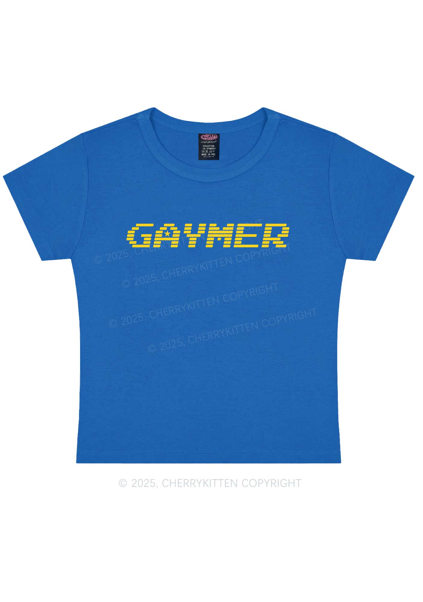 Gaymer Pride Y2K Baby Tee Cherrykitten
