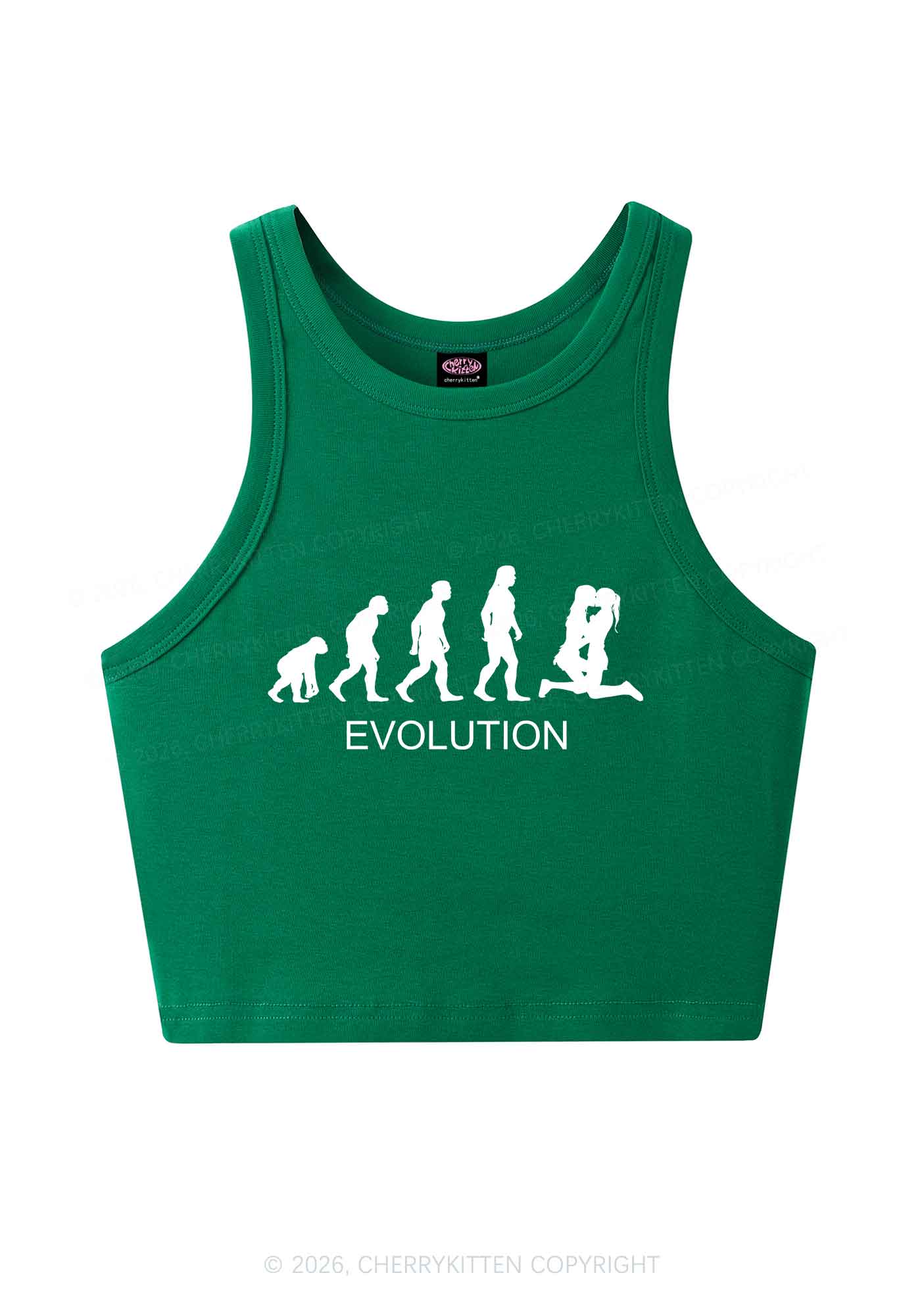 Lesbian Evolution Pride Y2K Crop Tank Top Cherrykitten
