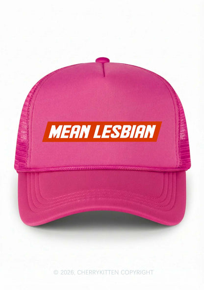 Mean Lesbian Pride Y2K Trucker Hat Cherrykitten
