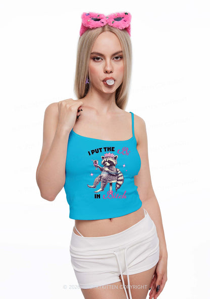 I Put Bi In Bxxch Raccoon Pride Y2K Spaghetti Strap Cami Cherrykitten