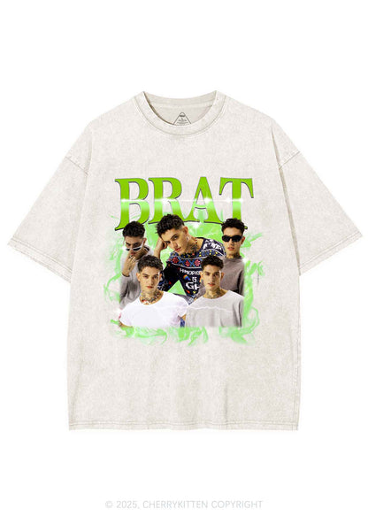 Custom Brat Portrait Y2K Shirts Washed Tee Cherrykitten