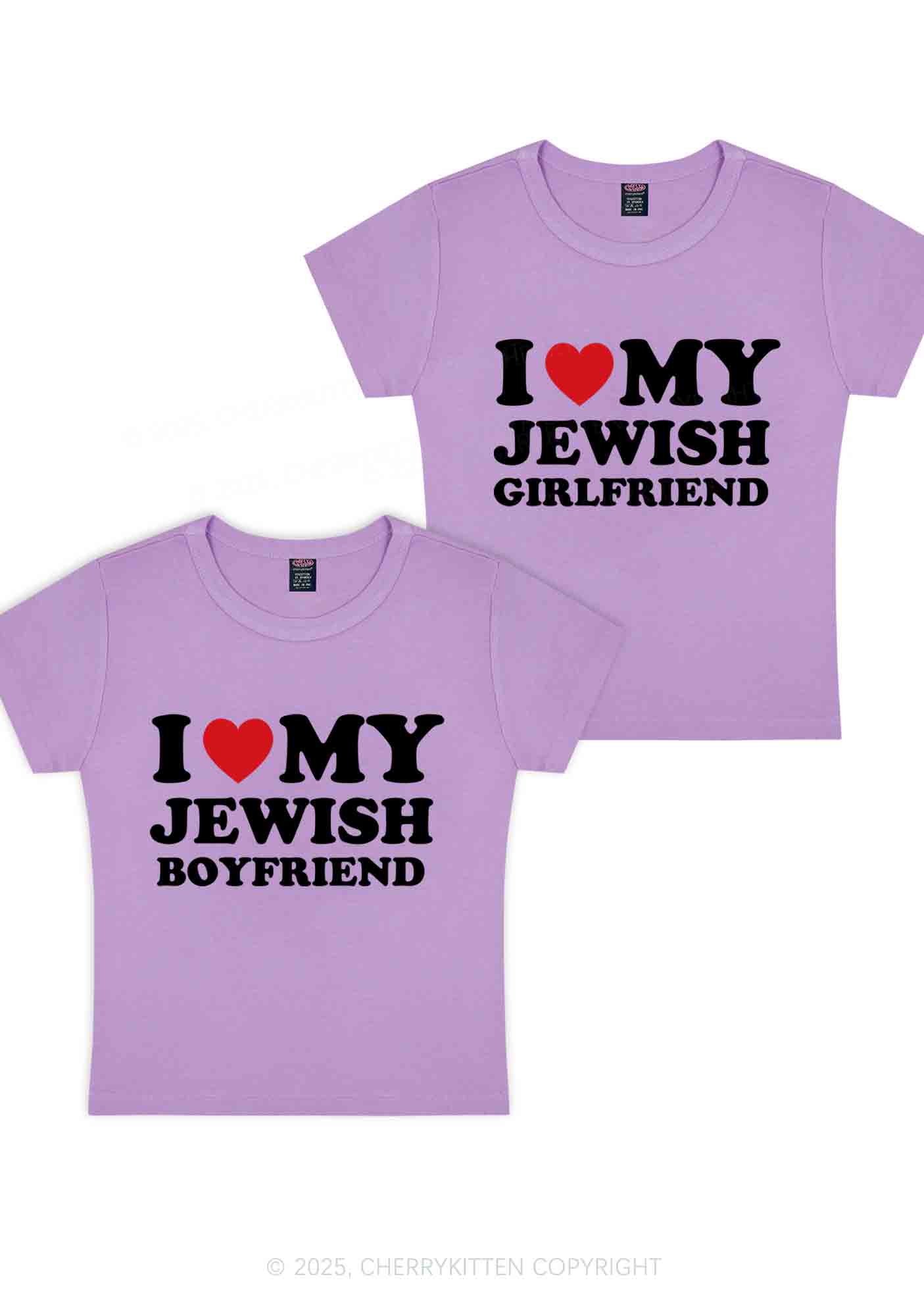 Custom I Love My Jewish GF BF Y2K Valentine's Day Baby Tee Cherrykitten