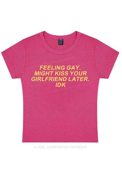 Kiss Your GF Later Pride Y2K Baby Tee Cherrykitten