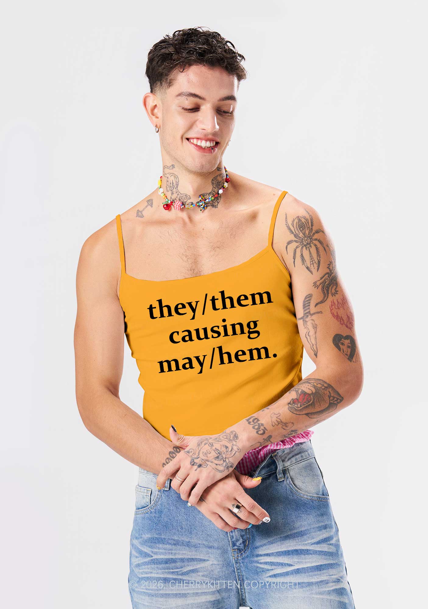 They Causing May Pride Y2K Spaghetti Strap Cami Cherrykitten