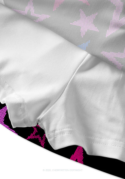 Bisexual Star Pride Y2K Print Mini Skirt Cherrykitten