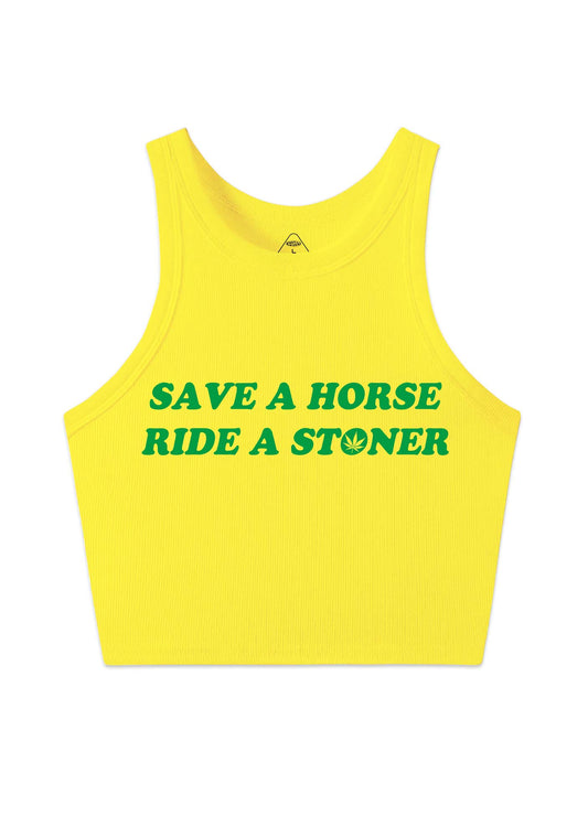 Save Horse Ride Stoner Y2K Crop Tank Top Cherrykitten