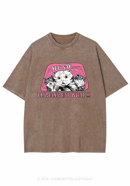 You Say Lesbians Eat What Y2K Washed Tee Cherrykitten