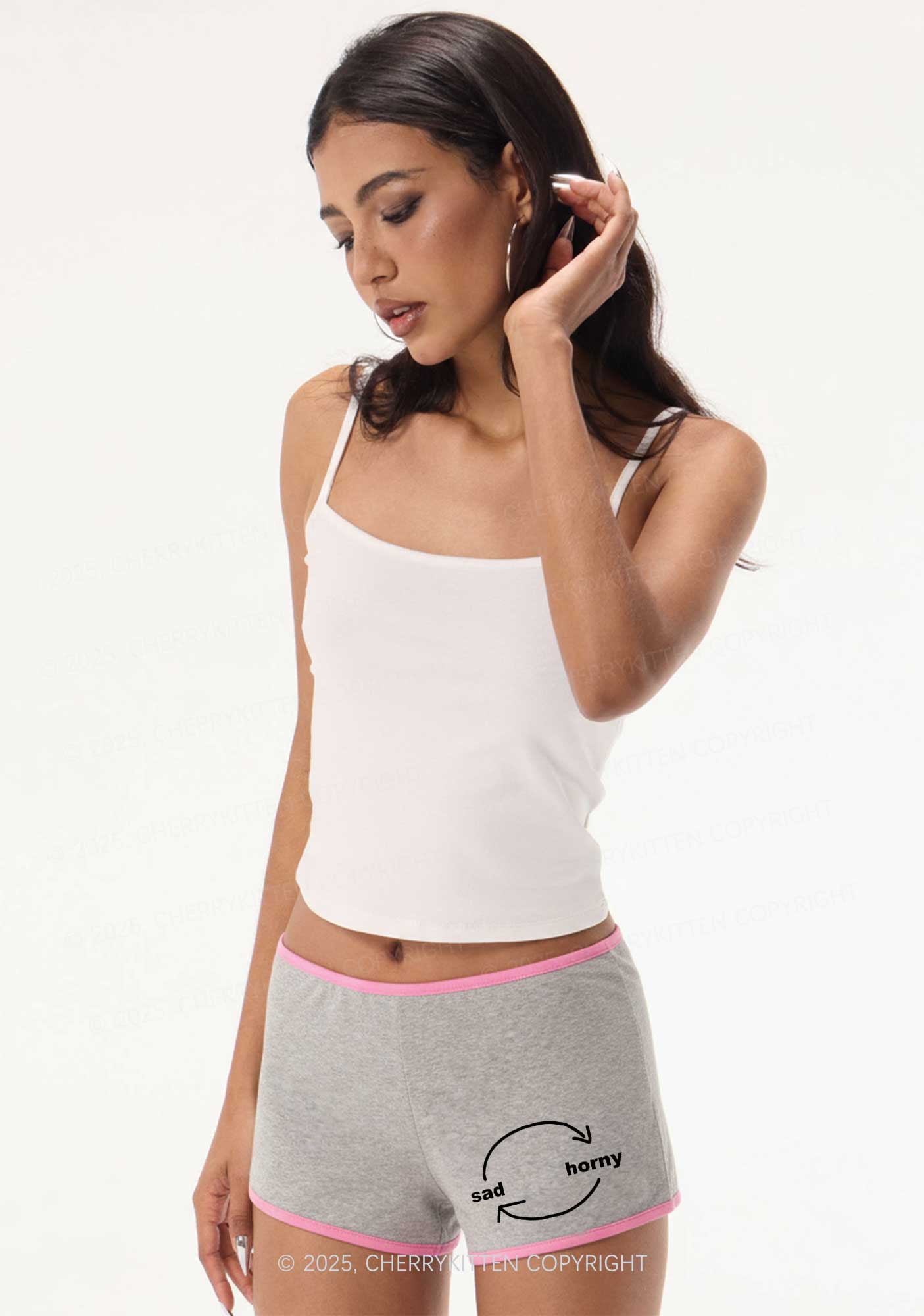 Sad Circle Y2K Booty Shorts Cherrykitten