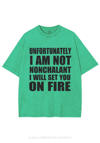 I Am Not On Fire Y2K Shirts Washed Tee Cherrykitten