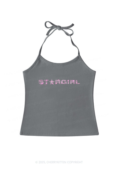 Rhinestone Red Stargirl Y2K Halter Neck Cami Cherrykitten