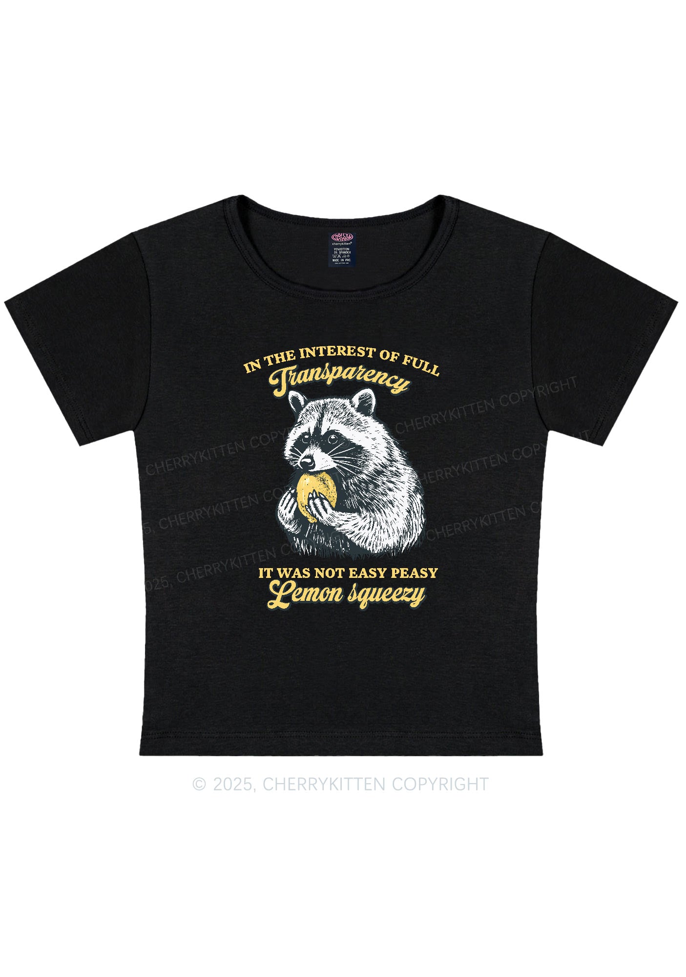 Transparency Lemon Squeezy Y2K Baby Tee Cherrykitten