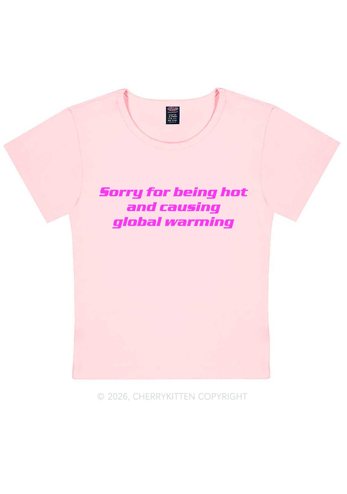 Sorry For Causing Global Warming Y2K Baby Tee Cherrykitten