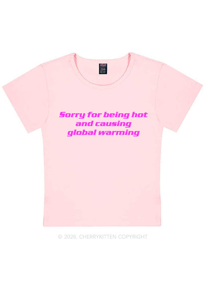Sorry For Causing Global Warming Y2K Baby Tee Cherrykitten