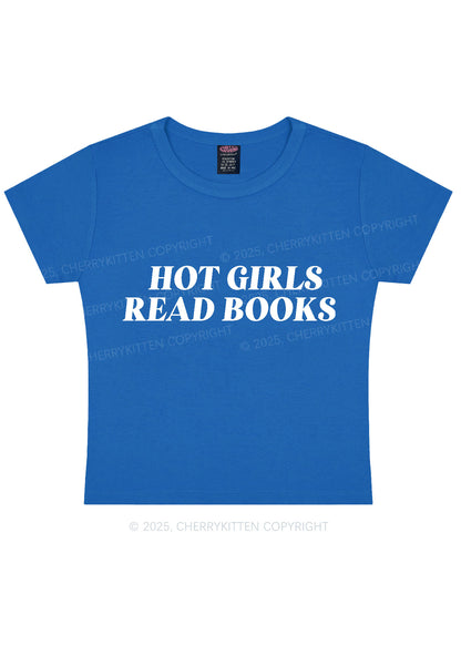 Hot Girls Read Books Y2K Baby Tee Cherrykitten