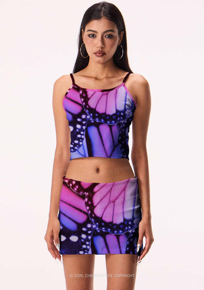 Bisexual Butterfly Wing Pride Y2K Print Mini Skirt Cherrykitten