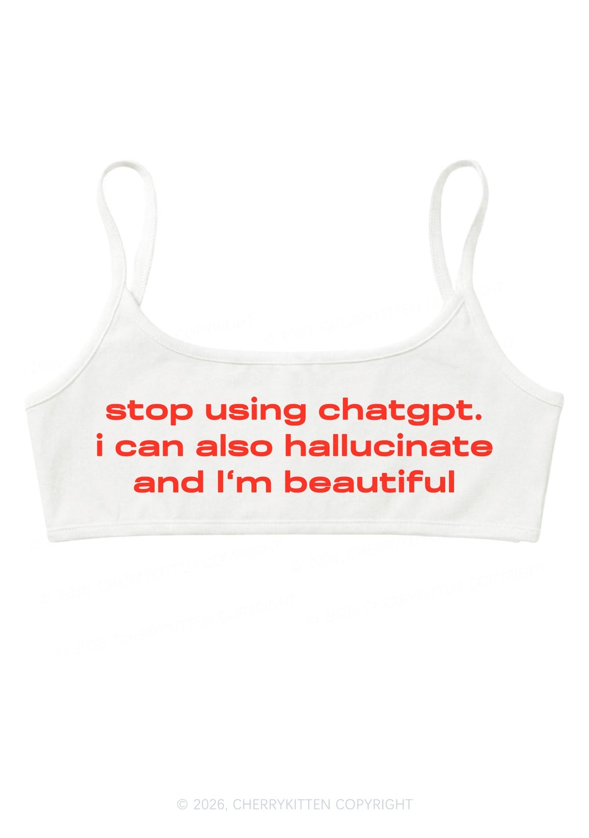 Stop Using GPT Y2K Super Crop Cami Cherrykitten