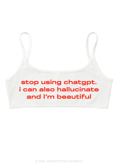 Stop Using GPT Y2K Super Crop Cami Cherrykitten