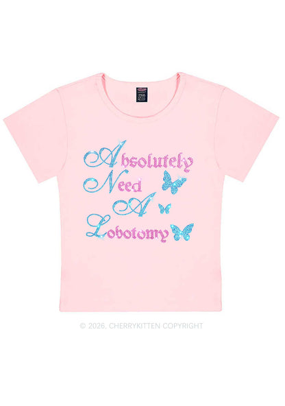 Rhinestone Absolutely Need A Lobotomy Y2K Baby Tee Cherrykitten