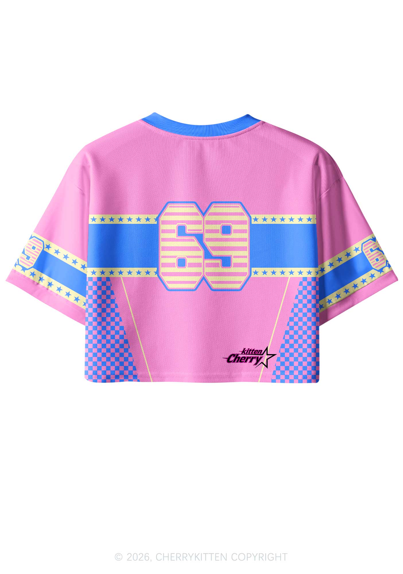Pink Girl Kisser Pride Y2K Crop Sport Jersey Shirts Cherrykitten