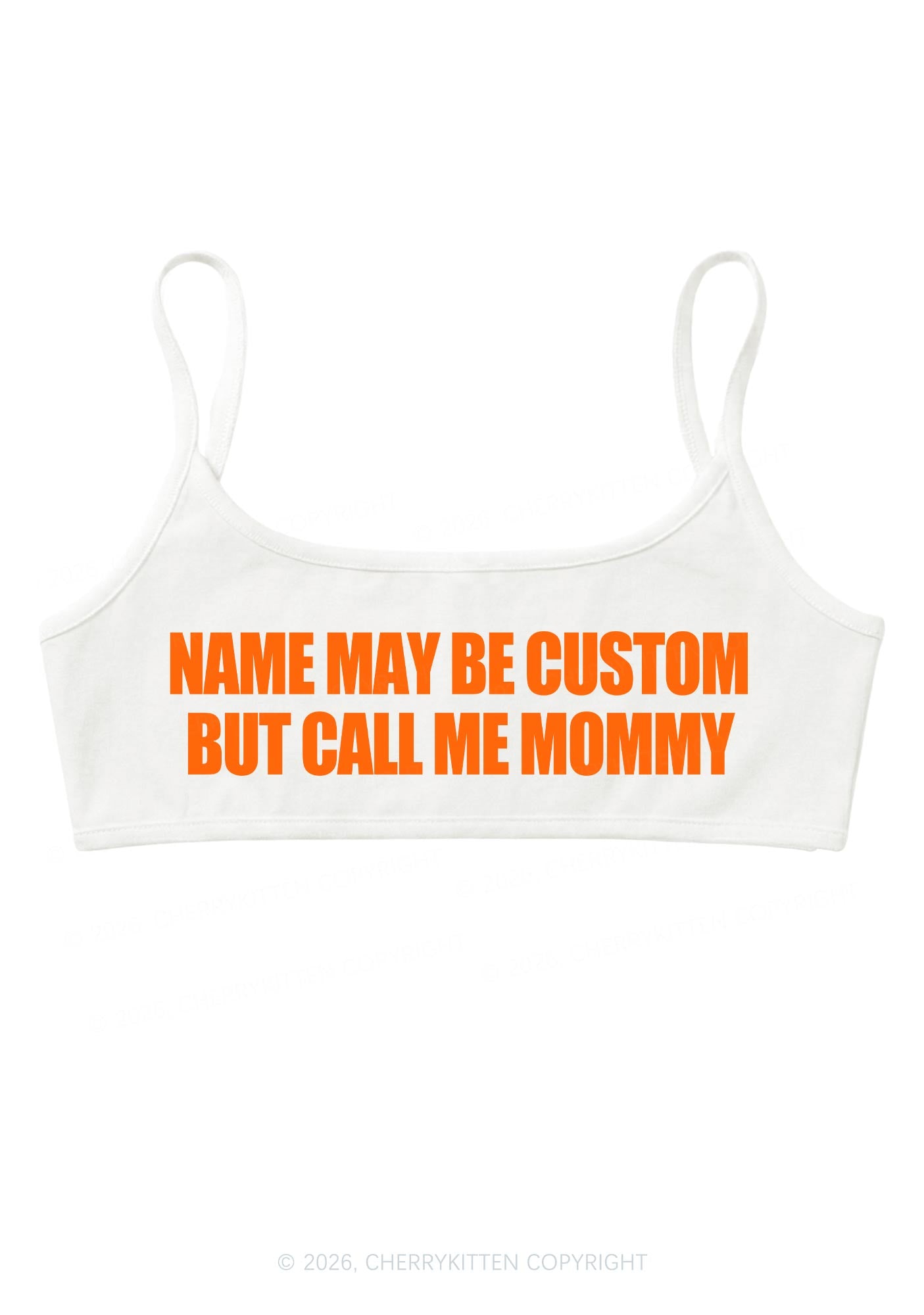 Custom Name Call Me Mommy Y2K Super Crop Cami Cherrykitten