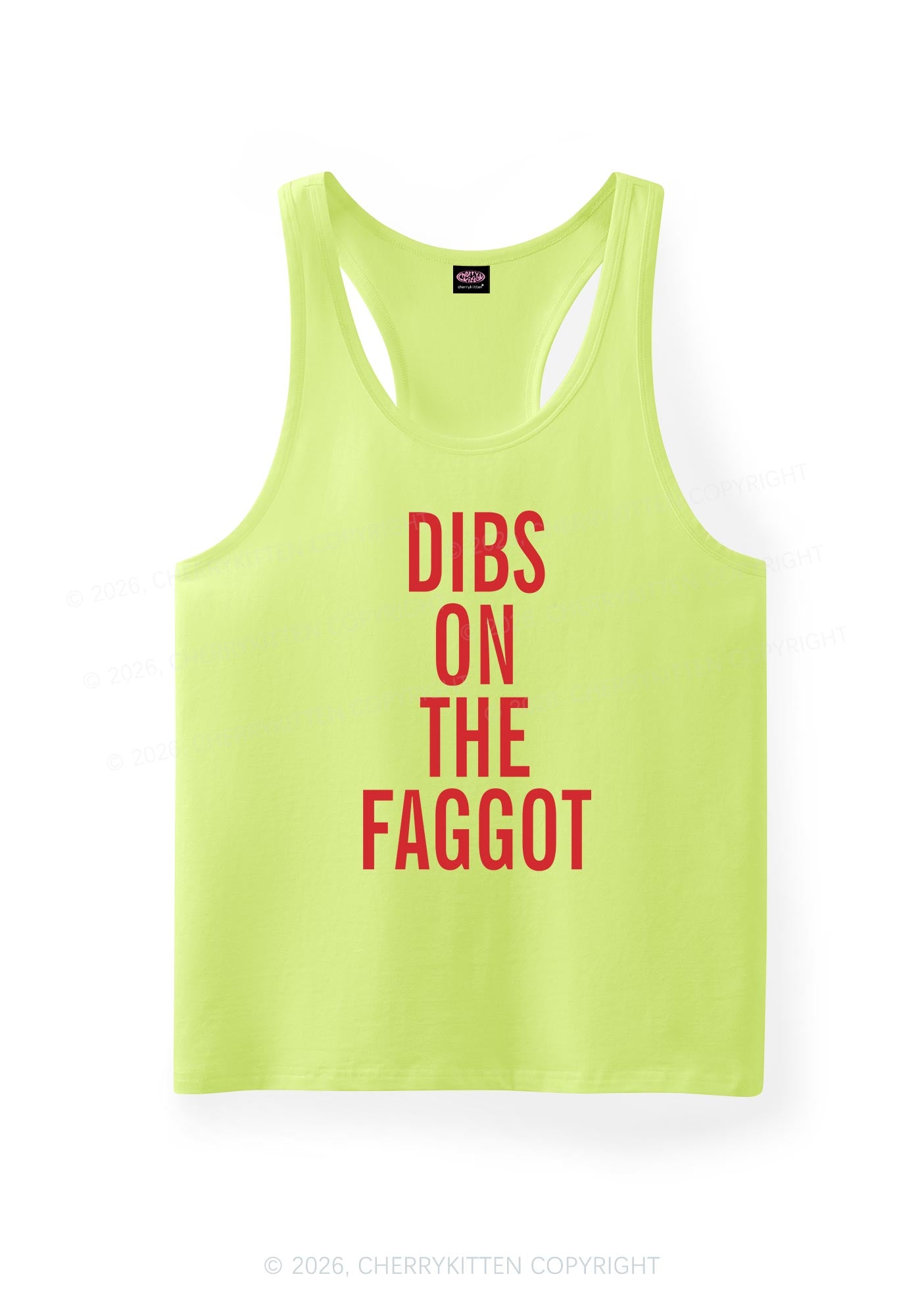 Dibs On The Faggot Pride Y2K Men Racerback Tank Top Cherrykitten