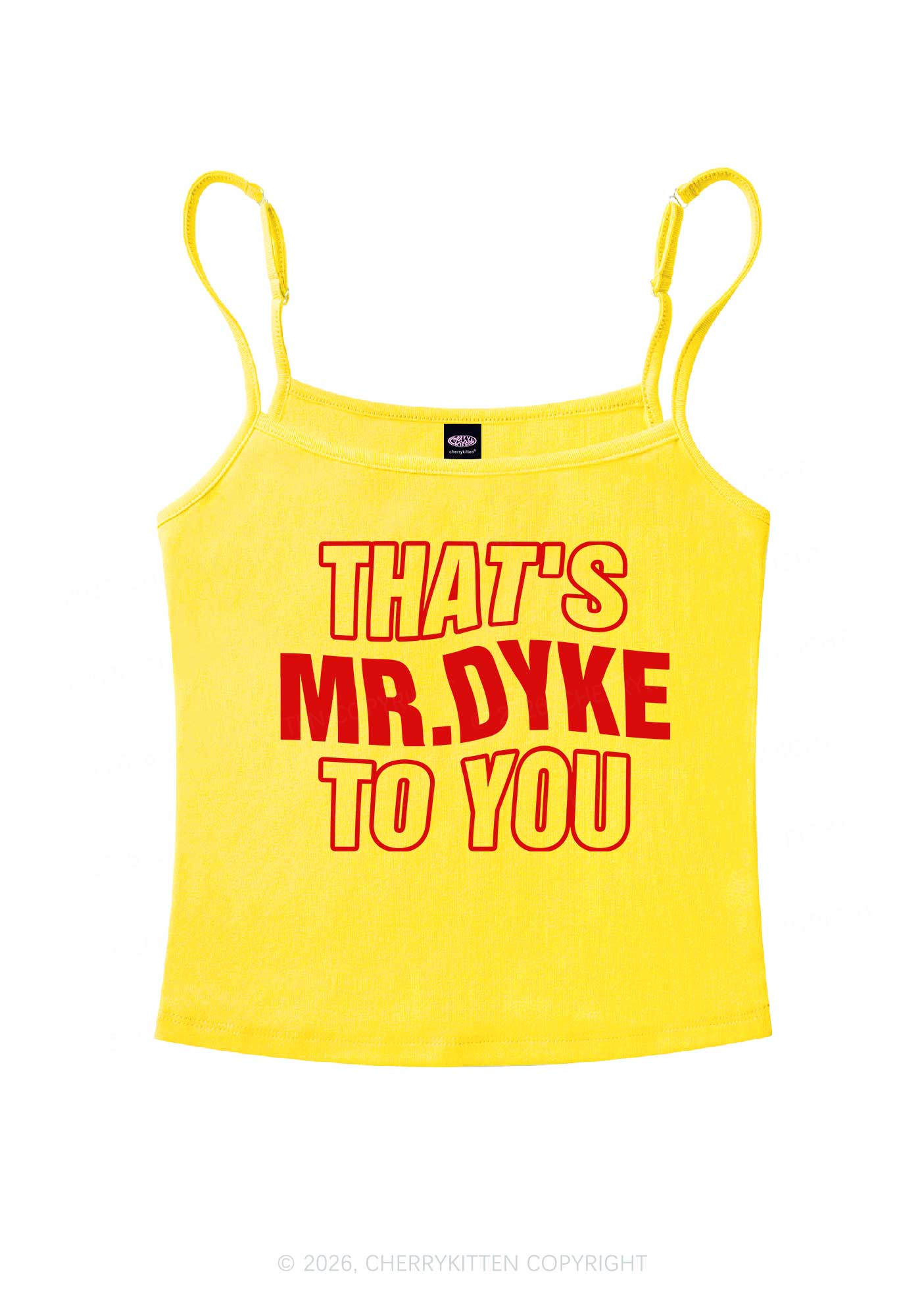 Thats Mr Dyke Pride Y2K Spaghetti Strap Cami Cherrykitten